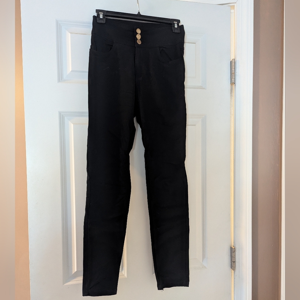 SHEIN High Rise Stretchy Black Women's Pants